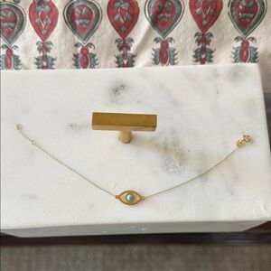 14kt. Gold Evil Eye Bracelet with Turquoise Accent
Made in Italy
